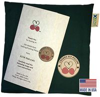 KOYA Naturals Heating Pad Microwavable - Cherry Pit/Stone/Seed Pillow Heat Pack for Neck, Muscles, Joints, Stomach Pain, Menstrual Cramps - Warm Compress Wrap - Moist Heat Therapy (Dark Green)