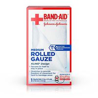 Band-Aid Rolled Gauze, Medium, 3" x 2.5 Yds, Pack of 4