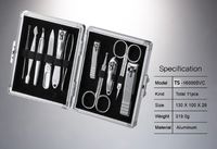 777 Three Seven Nail Clippers Kits Files Set DS-16000 Silver With Case