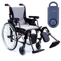 Karman S-Ergo 305 Ultra Lightweight Ergonomic Wheelchair | Upgraded to Elevating Legrests | Seat Size 18" X 17" | Frame Color Rose Red & Free 130 dB Matte Blue Personal Safety Alarm/Siren!