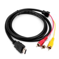 eBerry HDMI to RCA Cable, HDMI to 3RCA/AV Video Audio Converter Adapter (Upgraded) for TV Projectors HDTV Players Full HD 1080P 5ft/1.5m