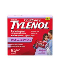 Children's Tylenol Dissolve Powder Packets with 160 mg Acetaminophen, Wild Berry, 30 ct