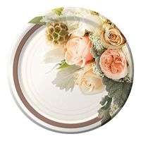 Creative Converting 8-Count Paper Banquet Plates, Rose Gold Bouquet