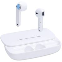 Bluetooth 5.0 Headphones, Wireless in-Ear Earbuds Stereo Noise Canceling Headset Built-in Mic Hands Free Earphone Compatible with iOS Android Smartphones (White)