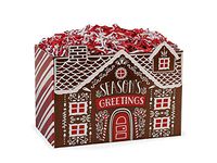 10-1/4" x 6" x 7-1/2" Large Iced Gingerbread House Christmas Christmas Basket Boxes (12 Boxes)