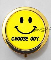 BlackKey Joy Beautiful Inspirational Word 3-Compartment Decorative Pocket Gift Box Case Organizer for Pill, Color 2 -1763