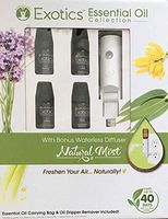 World's First Water-less Plugin - Natural Mist Gift Set- Natural Essential Oil Diffuser - Aromatherapy Air Freshener- Includes Lavender, Lemongrass, Peaceful Sleep and Energy Blend (Gift Set, White)