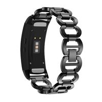 UKCOCO Gear Fit 2/Fit 2 Pro Band, Stainless Steel Smartwatch Bracelet Replacement Wristband Watch Strap for Samsung Gear Fit 2/Fit 2 Pro (Black)