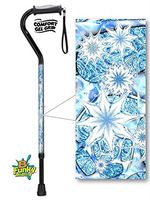Aluminum Adjustable Walking Cane with Gel Grip Handle Snowflake Design
