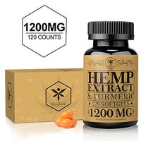 Hemp Oil Capsules 1200mg, Hemp Capsules for Pain Relief, Anxiety & Stress Relief, Sleep & Mood Support - 100% Organic Hemp Oil Softgels with Turmeric - Made in USA