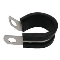 1/2" Cable Clamp Stainless Steel Insulated Rubber Cushioned - Cable Clamp, Pipe Clamp, Hose Clip, Line Clamp and wire clamp (12 Pack)
