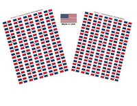 Made in USA! 100 Country Flag 1.5" x 1" Self Adhesive World Flag Stickers, Two Sheets of 50, 100 Sticker Flags Total (Dominican Republic)