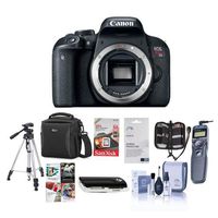 Canon EOS Rebel T7i DSLR Camera Body - Bundle with Camera Case, 64GB SDXC Card, Tripod, Remote Shutter Trigger, Screen Protector, Cleaning Kit, Card Reader, Memory Wallet, Software Package