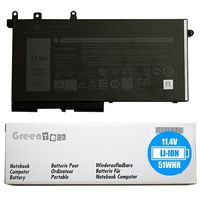 New 93FTF battery for Dell Latitude 5280, Latitude 5480, Latitude 5580, Latitude 5290, Latitude 5490, Latitude 5590 - GreenTech 11.4V 51Whr 3 Cell battery 083XPC 83XPC D4CMT 451-BBZT 4YFVG