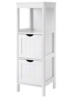 VASAGLE Floor Cabinet Multifunctional Bathroom Storage Organizer Rack Stand, 2 Drawers, White