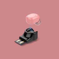 Mini Bluetooth Earphone, Aimitek X11 Wireless Headset Invisible Headphone in-Ear Earbud Earpiece with Microphone Magnetic USB Charger for iPhone X Samsung (Rose Gold)