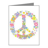 Note Cards (10 Pack) Floral Peace Symbol Sign