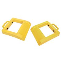 Homeon Wheels Pallet Truck Chock Heavy Duty Pallet Jack Stopper 14.2" Length x 11.6" Width x 2" Height Yellow (2 Pack)