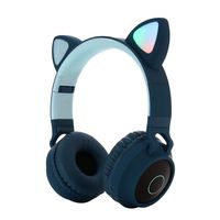 Cat Ear LED Bluetooth Stereo Headphones Foldable Glowing Game Headset with Mic 1PC