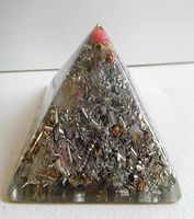 #71 Clear F.Pink Large Pyramid Crystal Orgone Energy Generator 528Hz/7.83Hz/Advance Harmonics (2"H-51mm 3.5"B-89mm, 71 Clear F.Pink)