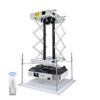 CGOLDENWALL 70CM Electric projector Lift Scissors Ceiling Mount Projector Hanger Projector Mount Remote Control For Cinema Church Hall School Double motors Max load 20kg