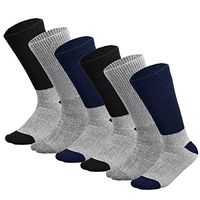 Doctor Recommend Thermal Diabetic Socks Keep Foot Warm Non-Binding Crew Socks For Men Women 3, 6 or 12-Pack (9-11 Women/Men Size, 6 Pairs Assorted (Black, Grey, Navy))