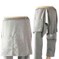 XIHAA Renal Biliary Fistula Old Man Nursing Pants, Drainage Bag Waist Side Collecting Urine Bag Urinary Catheter Incontinence Patient Outing Pants,Gray,M
