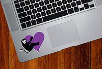 Yadda-Yadda Design Co. Monkey Hugging Heart - Contour Cut and Printed and Trackpad | Laptop | MacBook | Computer - Vinyl Decal Sticker YYDC (2.75" w x 2" h) (Color Choices) (Purple)