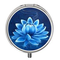 Pill Box Round,Compact 3 Compartment Medicine Case, Stainless Steel Pill Case for Pocket or Purse