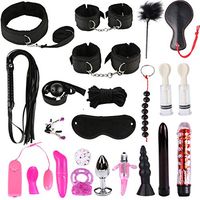 Yunestry 23PCS/Set Leather Nylon Plush BDSM Bondage Toy Flirt - Amal Plug - Body Massage Tools - Massagers Adullt Six Toys Set