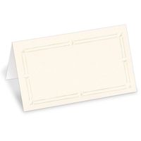 PaperDirect 38lb Cream Cover Stock Folded Place Cards with Cream Foil Border, Micro-Perforated, 2" x 3 1/2", 400/pack, Laser and Inkjet Compatible