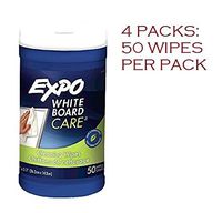 Expo White Board Care, Cleaning Wipes, 8"x5.5", 50 Count (4 Packs)