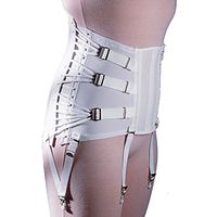 Women's Zipper 3-Pull Side-Lace Lumbosacral Lower Back Support Corset Brace (54")