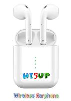 Hi5Up Wireless Earphone, Support Both Wire & Wireless Charging Case, Same Quality True 3D Deep Bass Sound, Price Beautifully Told, Bluetooth 5.0 Earbuds, Stereo Built in Ear Mic Headset, Color: White