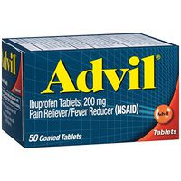 Advil Coated Tablets Pain Reliever and Fever Reducer, Ibuprofen 200mg, 50 Count, Fast-Acting Formula for Headache Relief, Toothache Pain Relief and Arthritis Pain Relief