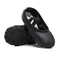STELLE Girls Ballet Practice Shoes, Yoga Shoes for Dancing(Black, 10M Toddler)