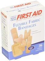 American White Cross Fabric Adhesive Strips, Sterile, Lightweight, Assorted, 36/Box, 24 Box/Case (Pack of 864)