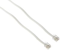 Trisonic Telephone Extension Cord Phone Cable Foot, White, 50Ft., 2-Pack
