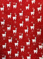 Whimsical Winter Llamas Red Christmas Holiday Gifting Gift Present Wrapping Paper 2.5' x 12'