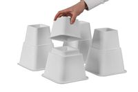 Home-it Adjustable Bed Risers or Furniture Riser Bed Lifts in Heights of 8, 5 or 3 Inches Heavy Duty Set of 4 Bed Riser (White)