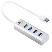 Kingwin USB Hub 4 Port USB 3.0 Data Hub Aluminum for Mobile SSD, MacBook, Mac Pro/Mini, iMac, Chromebook, Surface Pro, USB Flash Drives, Notebook PC, XPS, and More