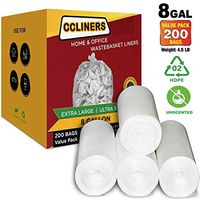 8 Gallon Medium Trash Bags 30 Liter Clear Garbage Bags Kitchen Trash Bags Plastic Wastebasket Trash Can Liners for Home Office Bins, 200 Count