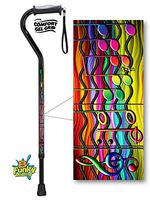 Aluminum Adjustable Walking Cane with Gel Grip Handle Over The Rainbow Music Notes