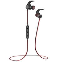 Bluetooth Headphones, AWEI Best Smart Magnet Switch Wireless Sports Earphones w/Mic IPX4 Waterproof HD Stereo Sweatproof in-Ear Earbuds for Gym Workout 10 Hour Battery (red)