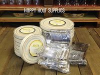 Party Combo Pack-500 Pieces, Premium Plastic White/Silver China Plates and Silver Cutlery w/Bonus FDL Picks - SERVES 100 - INCLUDES 10" Plates, 7" Plates, Forks, Knives, Spoons