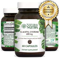 Natural Nutra Premium N Acetyl Cysteine (NAC) Amino Acids Supplement, Increase Antioxidant and Glutathione Levels, Recyclable Glass Bottle, 600 mg nac, 60 Capsules
