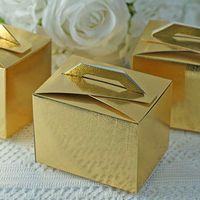 Tableclothsfactory 100 Tote Favor Boxes - Gold
