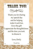 30 Personalized Thank You Cards Rustic Country Style Brown Burlap Vintage Design Birthday Party Baby Shower Bridal Event + 30 White Envelopes