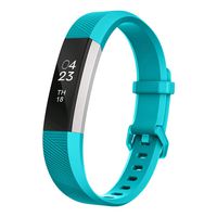 UMTELE Compatible with Fitbit Alta Bands, Soft Wristband with Metal Buckle Clasp Closure Replacement for Fitbit Alta/Alta HR/Fitbit Ace(Teal-HR,Large)