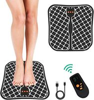 Enwepoeo EMS Foot Stimulator Massager Mat with Remote Control, USB Rechargeable Low Frequency Pulses Massage Foot Circulation Massager Body Machine for Men Women 10 Intensity Levels
